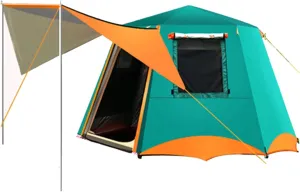 Camping Tents Shelter Portable with Carry Bag Waterproof Hold 5-8 Persons Instant Setup Pop Up Tent with Top Rainfly UV Protection for Camping Hiking Mountaineering (Color : Green)