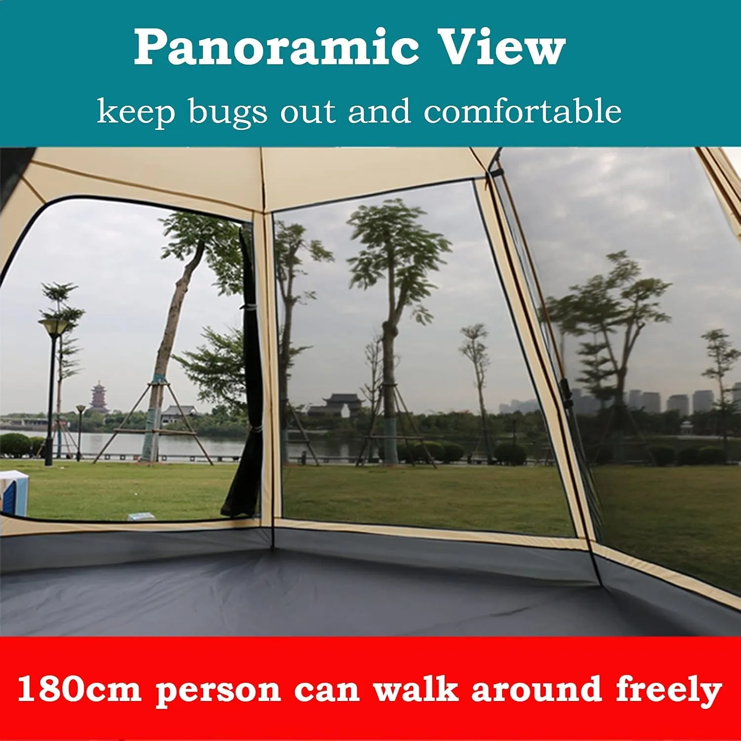 Camping Tents Shelter Portable with Carry Bag Waterproof Hold 5-8 Persons Instant Setup Pop Up Tent with Top Rainfly UV Protection for Camping Hiking Mountaineering (Color : Green)