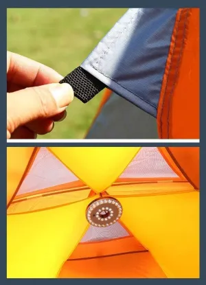 Camping-Tents Windproof Family Tent Portable Waterproof Tents Ventilated Mesh Windows for All Seasons Orange