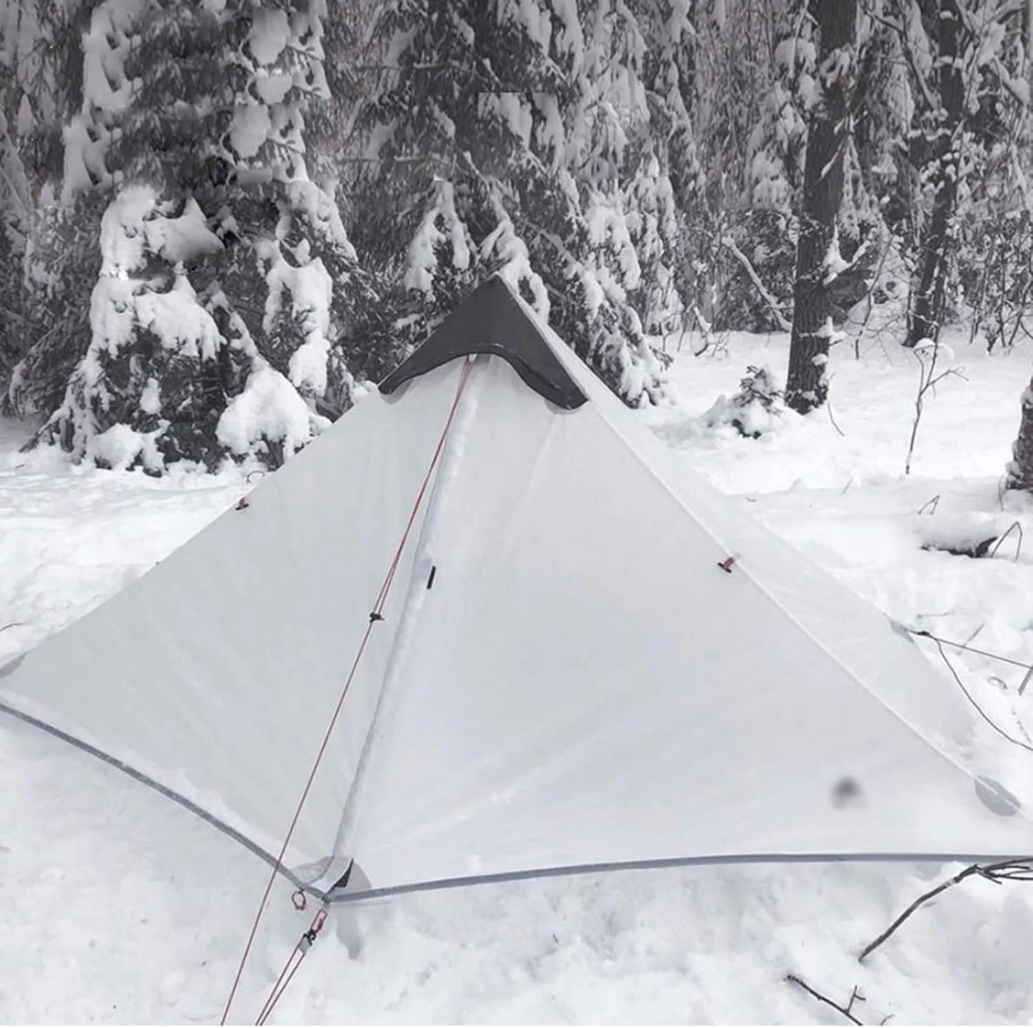 Camping Tents,2022 New Version 230cm Ultralight Camping 3/4 Season 15d Silnylon Rodless Tent (Color : Khaki, Size : 1P 4 Season)