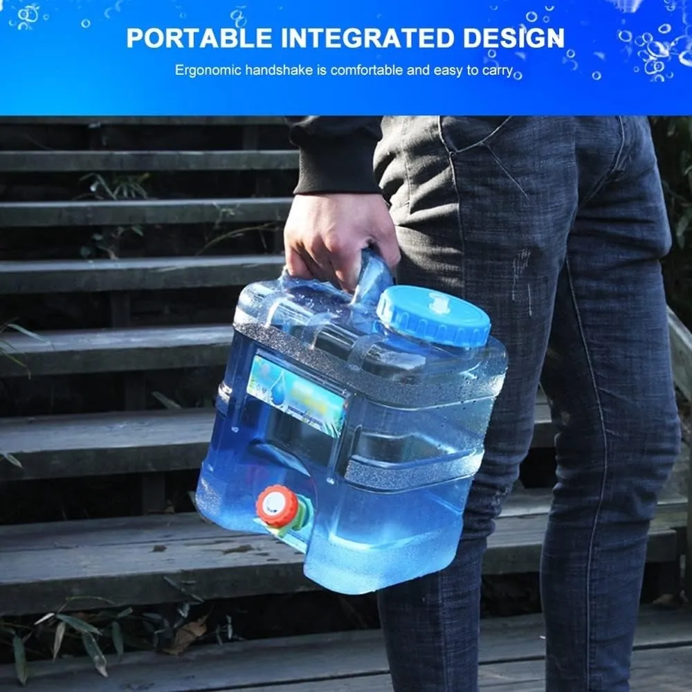 Camping Water Container, Outdoor Portable Water Container with Spigot, High-Capacity Water Storage Camp Water Jug for Camping Outdoor Hiking (Gray : Blue, Size : 10L)