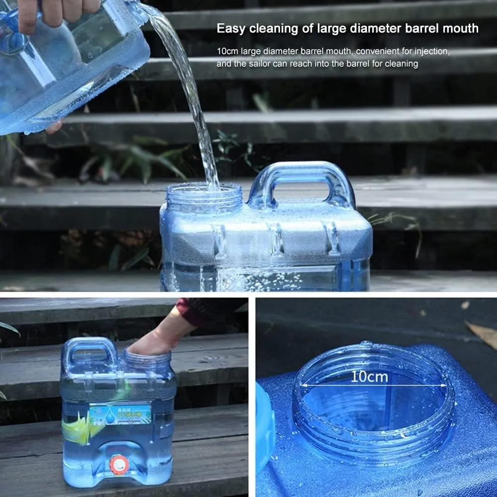Camping Water Container, Outdoor Portable Water Container with Spigot, High-Capacity Water Storage Camp Water Jug for Camping Outdoor Hiking (Gray : Blue, Size : 10L)