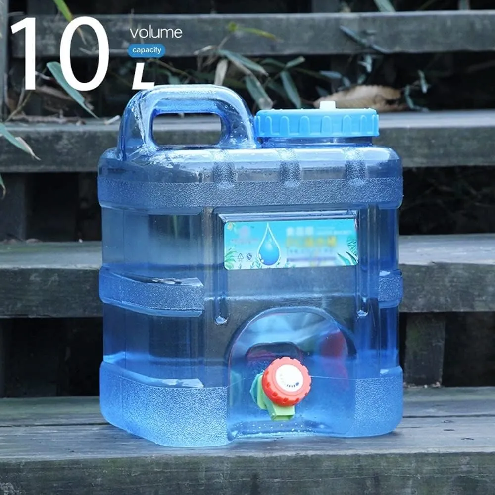Camping Water Container, Outdoor Portable Water Container with Spigot, High-Capacity Water Storage Camp Water Jug for Camping Outdoor Hiking (Gray : Blue, Size : 10L)