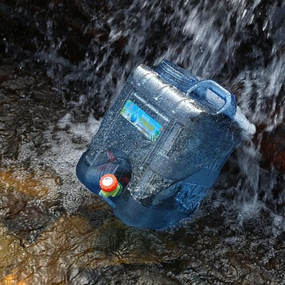 Camping Water Container, Outdoor Portable Water Container with Spigot, High-Capacity Water Storage Camp Water Jug for Camping Outdoor Hiking (Gray : Blue, Size : 10L)
