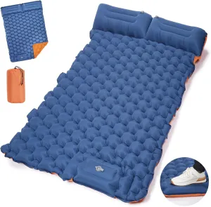 CAMULAND Sleeping Pad, Camping Mattress with Pillow Built-in Foot Pump self Inflating Inflatable Mat Compact for Camping Backpacking Hiking Traveling Tent