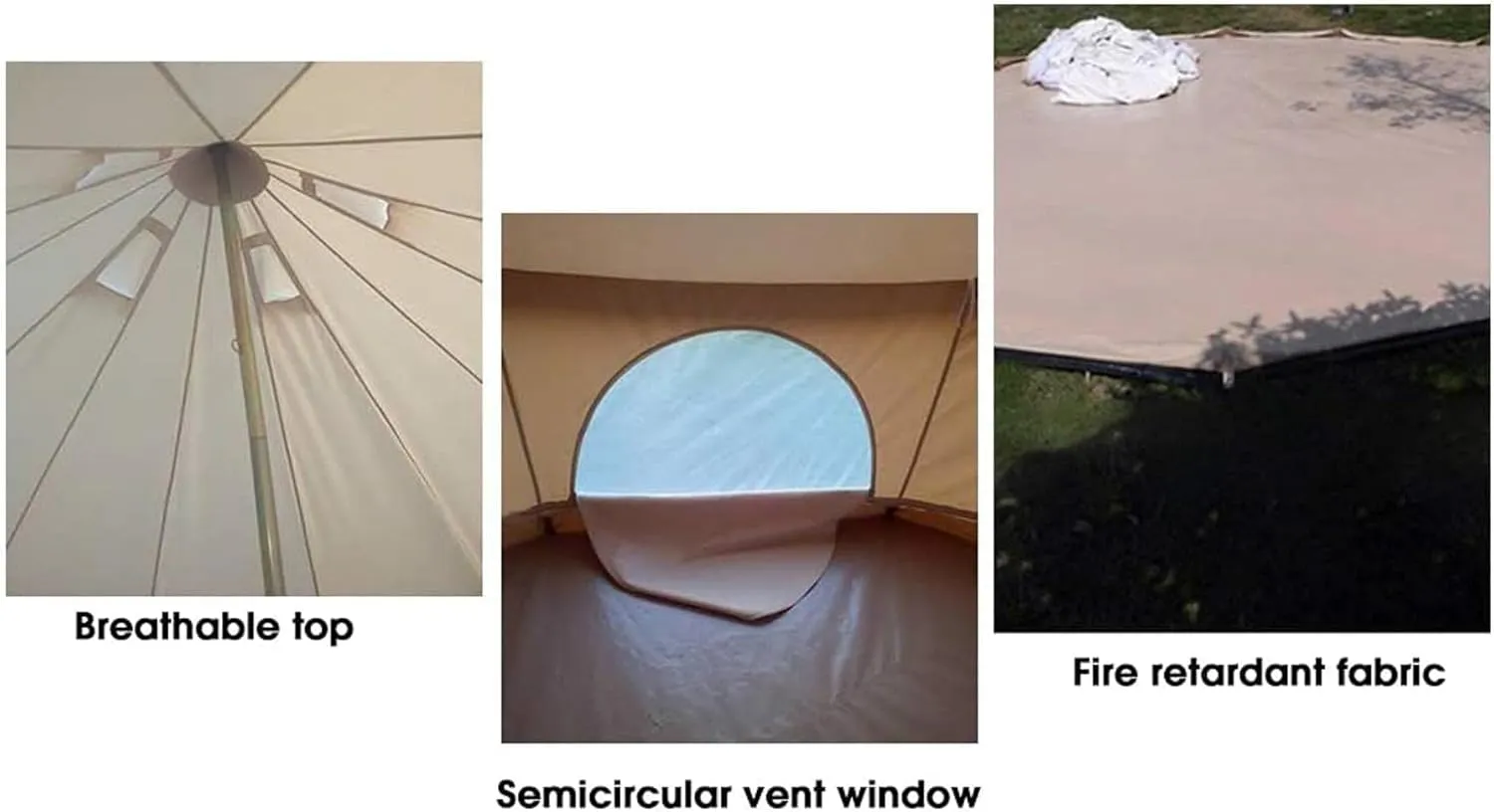 Canvas Tent with Stove Hole, Cotton Canvas Tent, Yurt Tent for Camping, Waterproof 4 Seasons Tent for Family Camping, Outdoor Glamping, Luxury Teepee