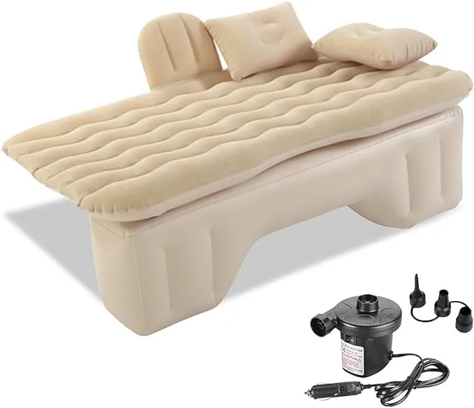 Car Air Mattress Back Seat for Chevrolet Malibu,Double Side Flocking Car Bed Portable Air Mattress Car Sleeping Mattress Car Accessories Cars Camping Bed,Off White