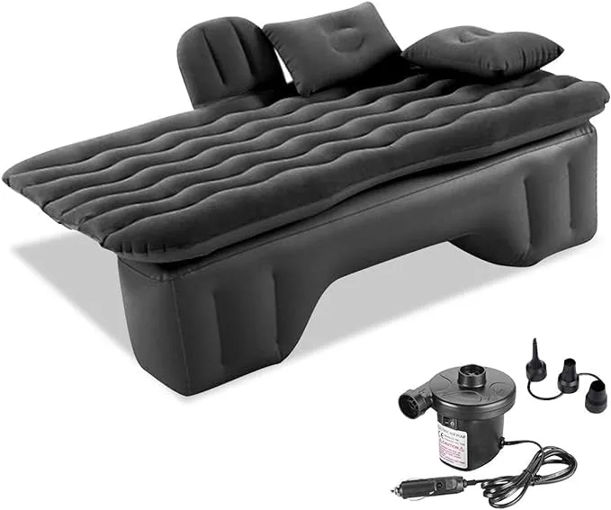 Car Air Mattress Back Seat for Land Rover Defender,Double Side Flocking Car Bed Portable Air Mattress Car Sleeping Mattress Car Accessories Cars Camping Bed,Black