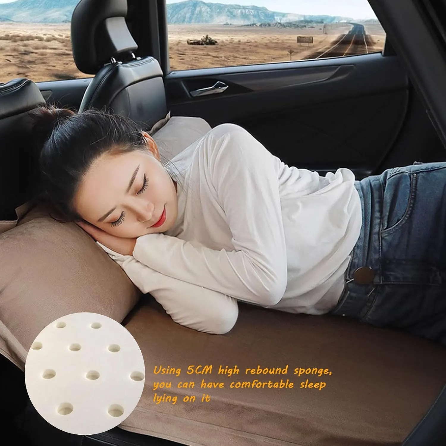 Car Air Mattress for BMW X5 X5M E53 E70 F15 G05 F95 25i 25d, Comfortable Inflatable Thickened Car Mattress, Portable Sleeping Pad for Camping, Travel, Outdoor Activities