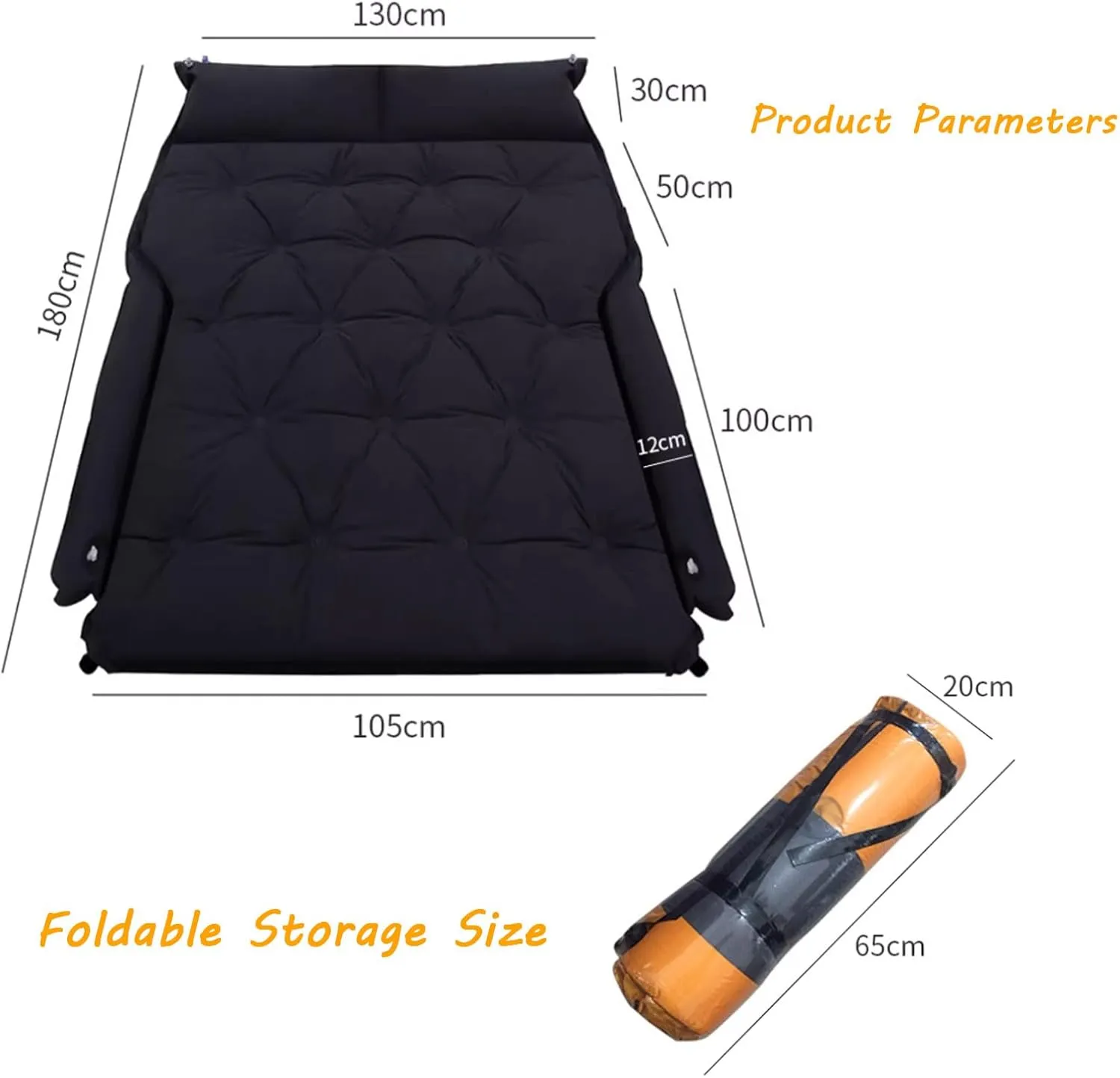 Car Air Mattress for BMW X5 X5M E53 E70 F15 G05 F95 25i 25d, Comfortable Inflatable Thickened Car Mattress, Portable Sleeping Pad for Camping, Travel, Outdoor Activities