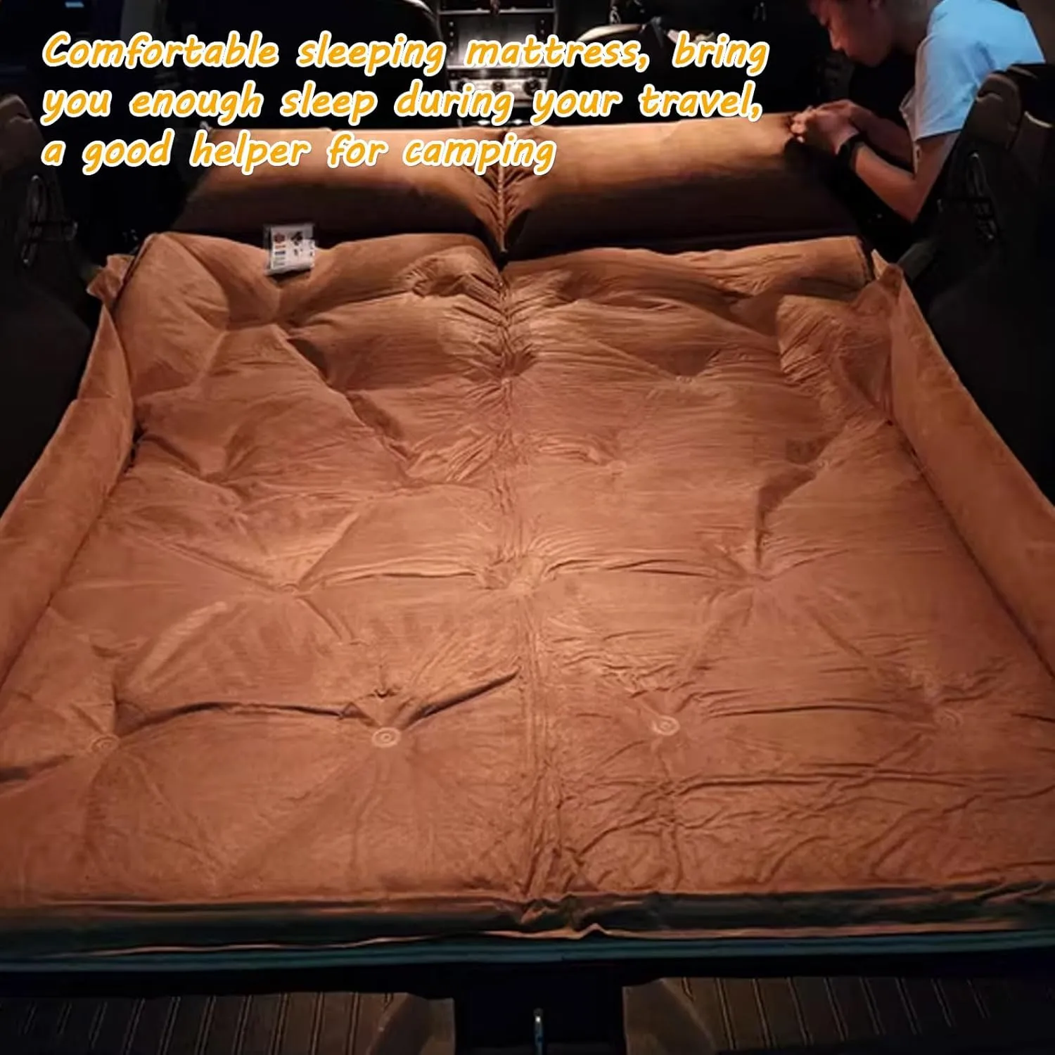 Car Air Mattress for Toyota FJ Cruiser 2007-2023,Back Seat Air Sleeping Mattress,Inflatable Thickened Car Air Bed,Portable Sleeping Pad Cushion for Travel,B