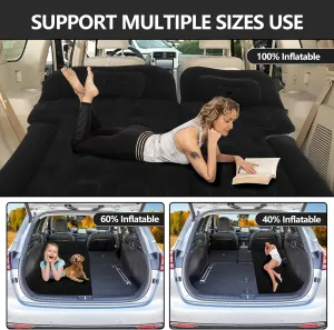 Car Air Mattress, Portable Car Inflatable Back Seat Bed, hickened Inflatable Mattress with Air Pump and 2 Pillow for Home, Outdoor, Camping and Travelling Car Sleeping Pad