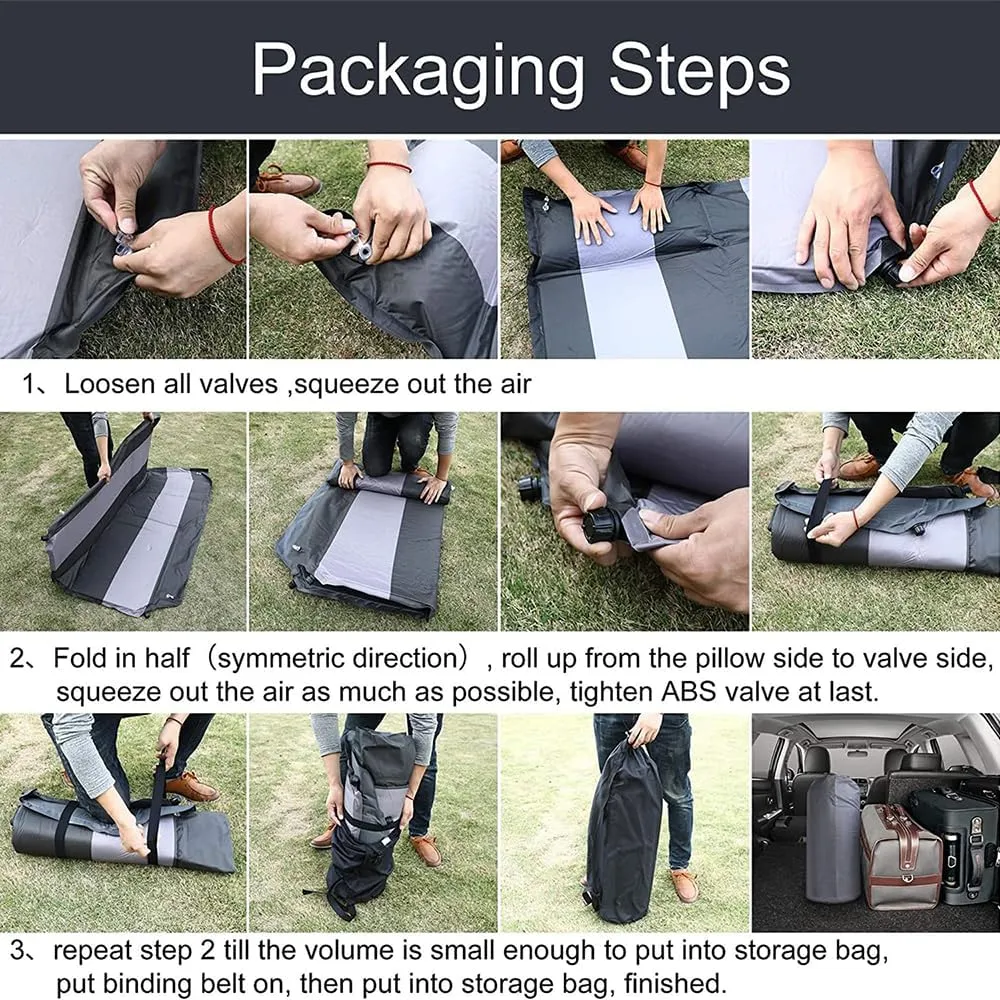 Car Automatic Inflatable Mattress for Jeep Compass 2007 2008 2009 2010 2011 2012 2013 2014 2015 2016 2017, Thickened Trunk Sleeping Pad Portable Outdoor Recreation Travel Camping Airbed,D