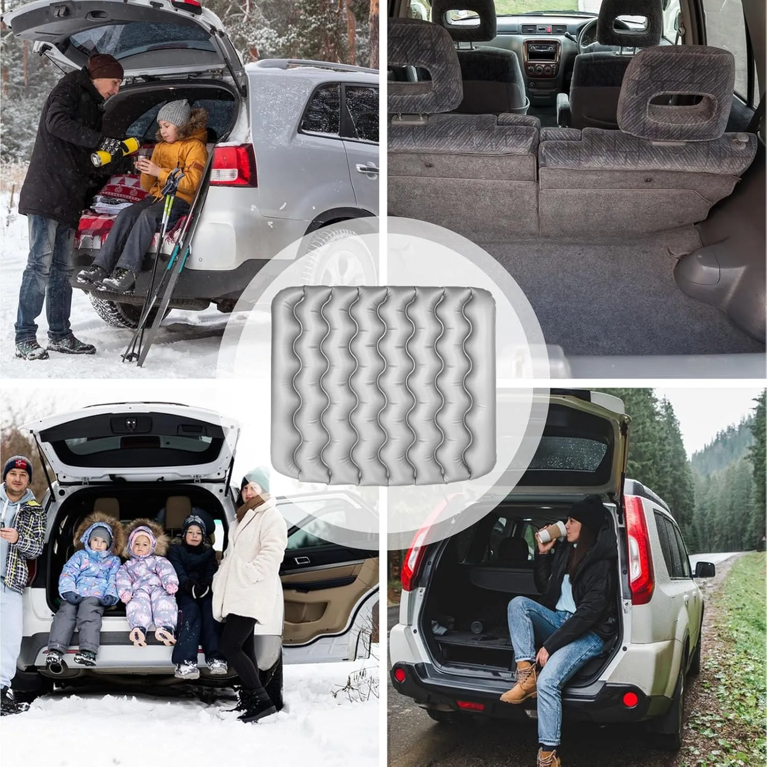 Car Inflatable Bed Mattress, Camping Sleeping SUV Pad for Sedan Back,Portable Back Seat for Sedan Back, Travel Camping Mattress