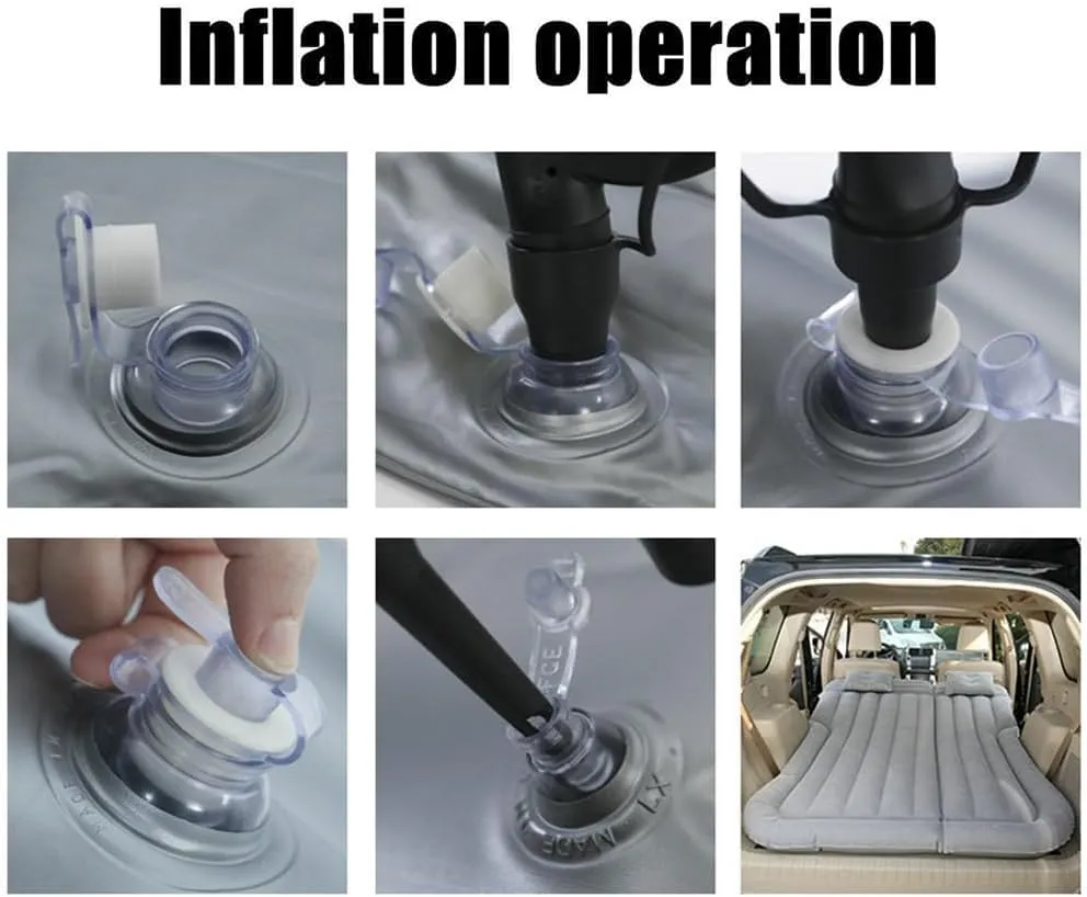 Car Inflatable Mattress for Hyundai Kona 2018 2019 2020 2021 2022 2023 Rear Trunk Air Cushion Camping Travel Folding Self Inflating Sleeping Pad Back Seat Air Mattresses,Black