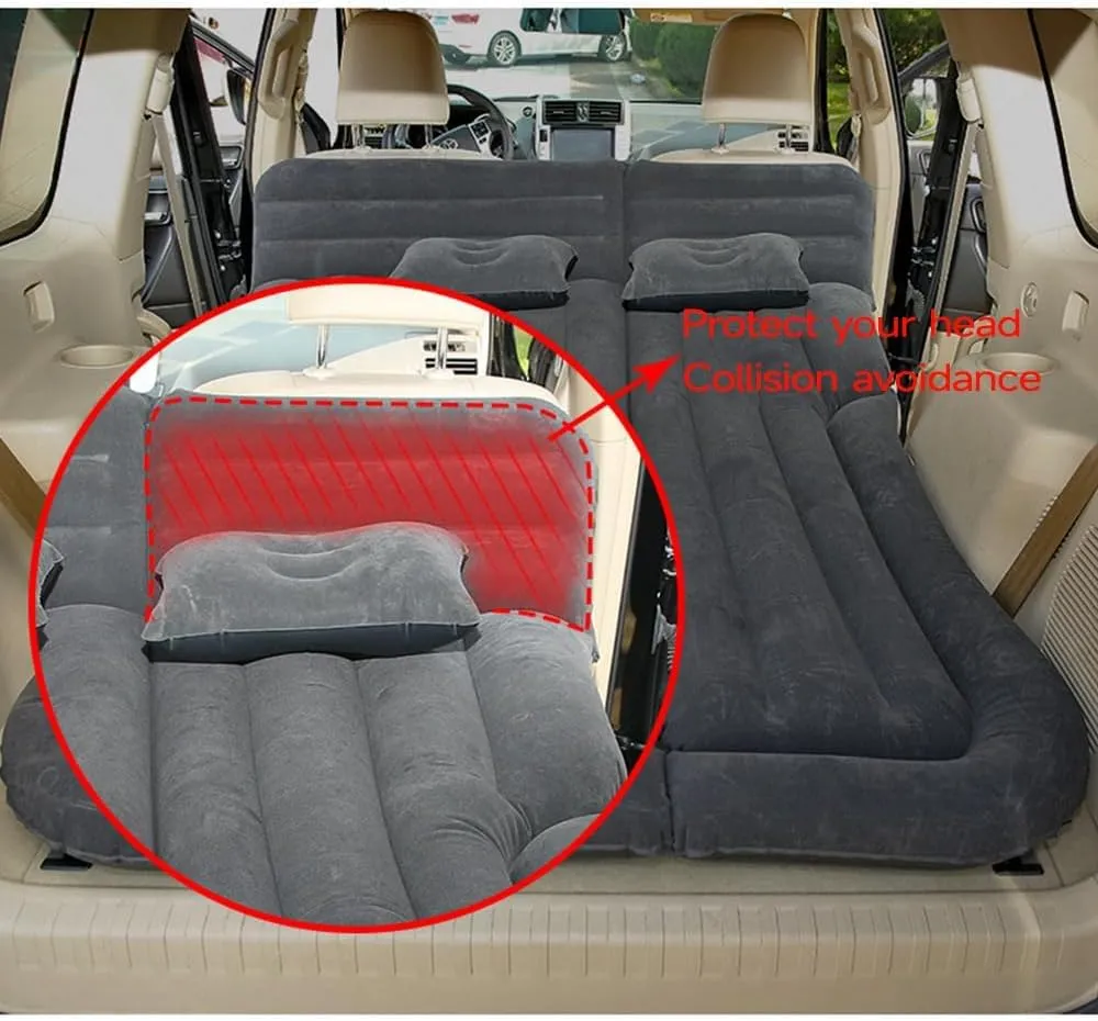 Car Inflatable Mattress for Hyundai Kona 2018 2019 2020 2021 2022 2023 Rear Trunk Air Cushion Camping Travel Folding Self Inflating Sleeping Pad Back Seat Air Mattresses,Black