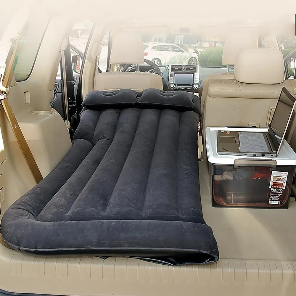 Car Inflatable Mattress for Hyundai Kona 2018 2019 2020 2021 2022 2023 Rear Trunk Air Cushion Camping Travel Folding Self Inflating Sleeping Pad Back Seat Air Mattresses,Black