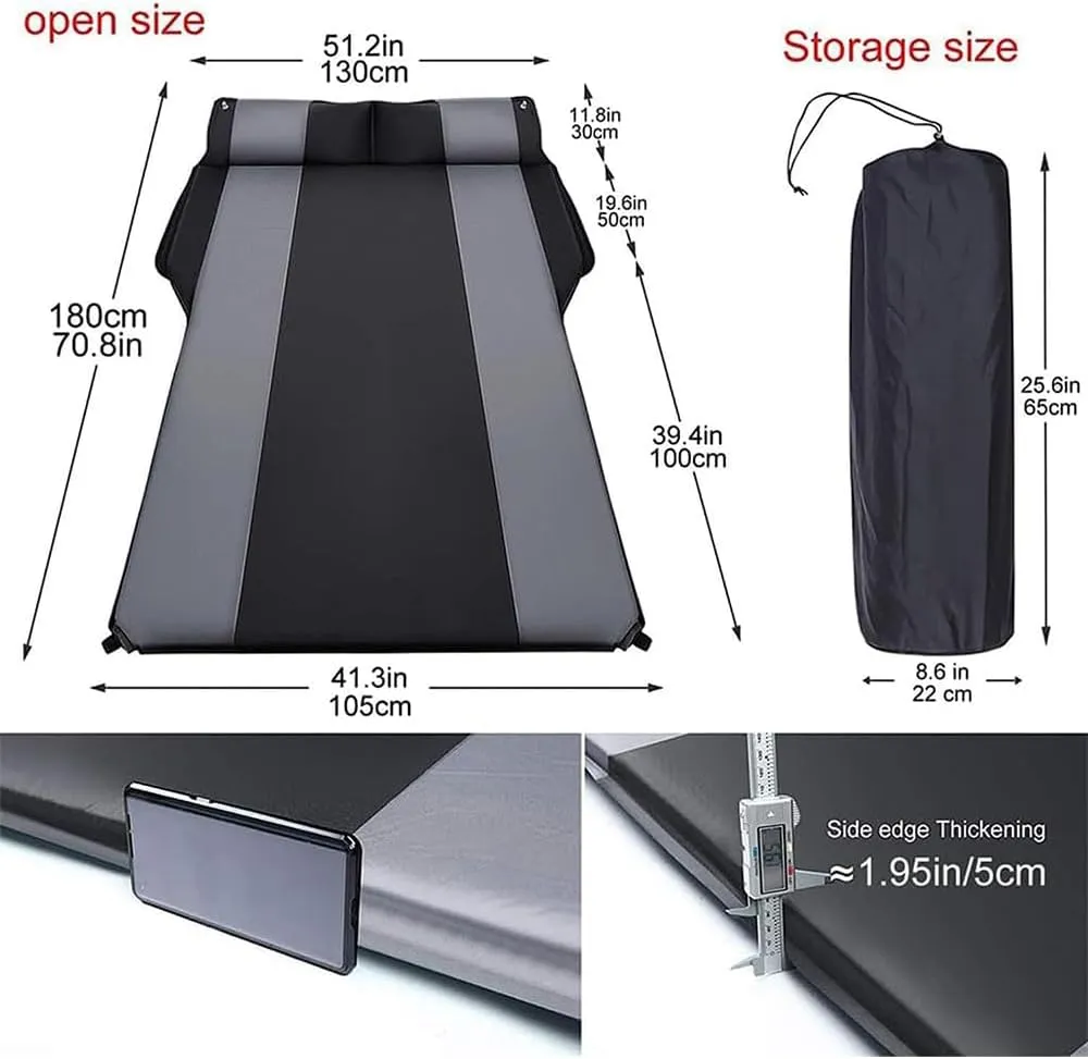 Car Inflatable Mattress for Mitsubishi Outlander PHEV 2023-2024 Self Inflating Sleeping Pad Thickened Air Bed Cushion Camping Travel Mattress Multifunctional,Red