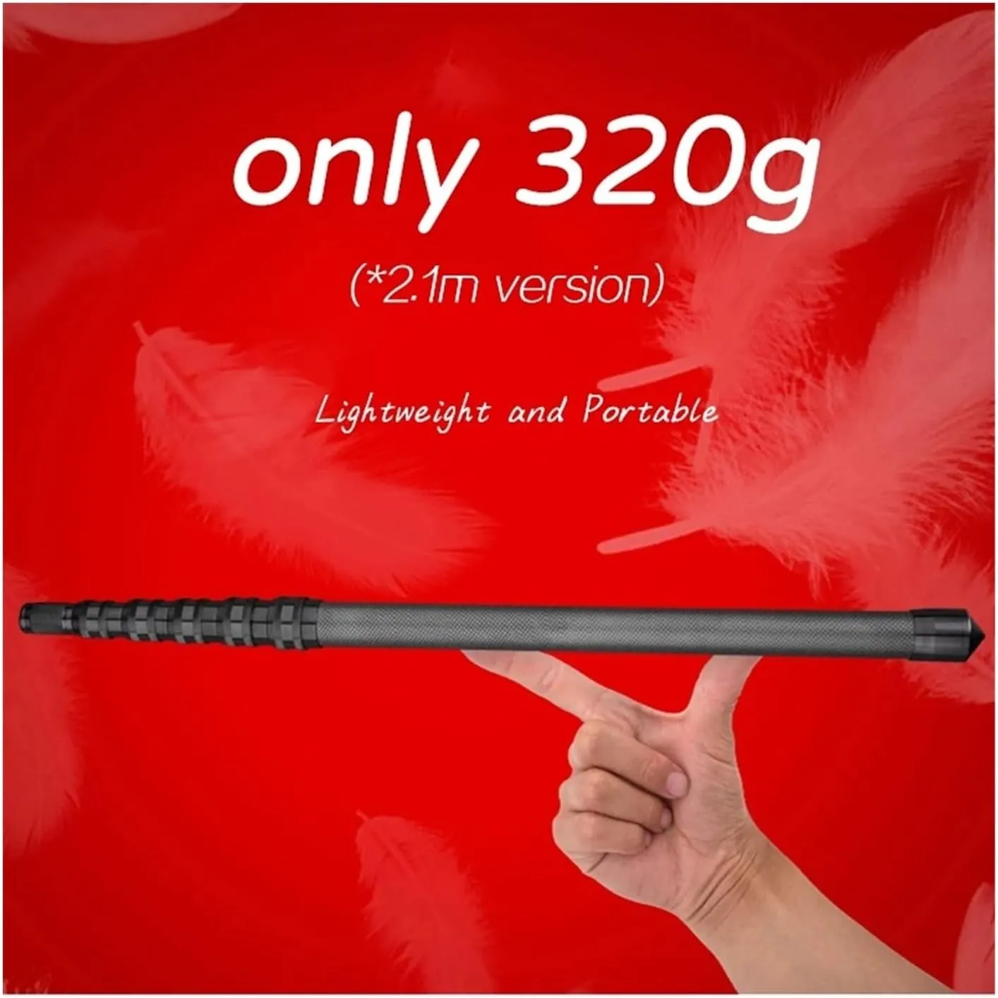 Carbon Fiber Tarp Pole Telescopic Tarp Poles Telescope Lightweight Camping Poles Carbon Ultralight 2.4m Tent Pole Adjustable(2.1 Meters)