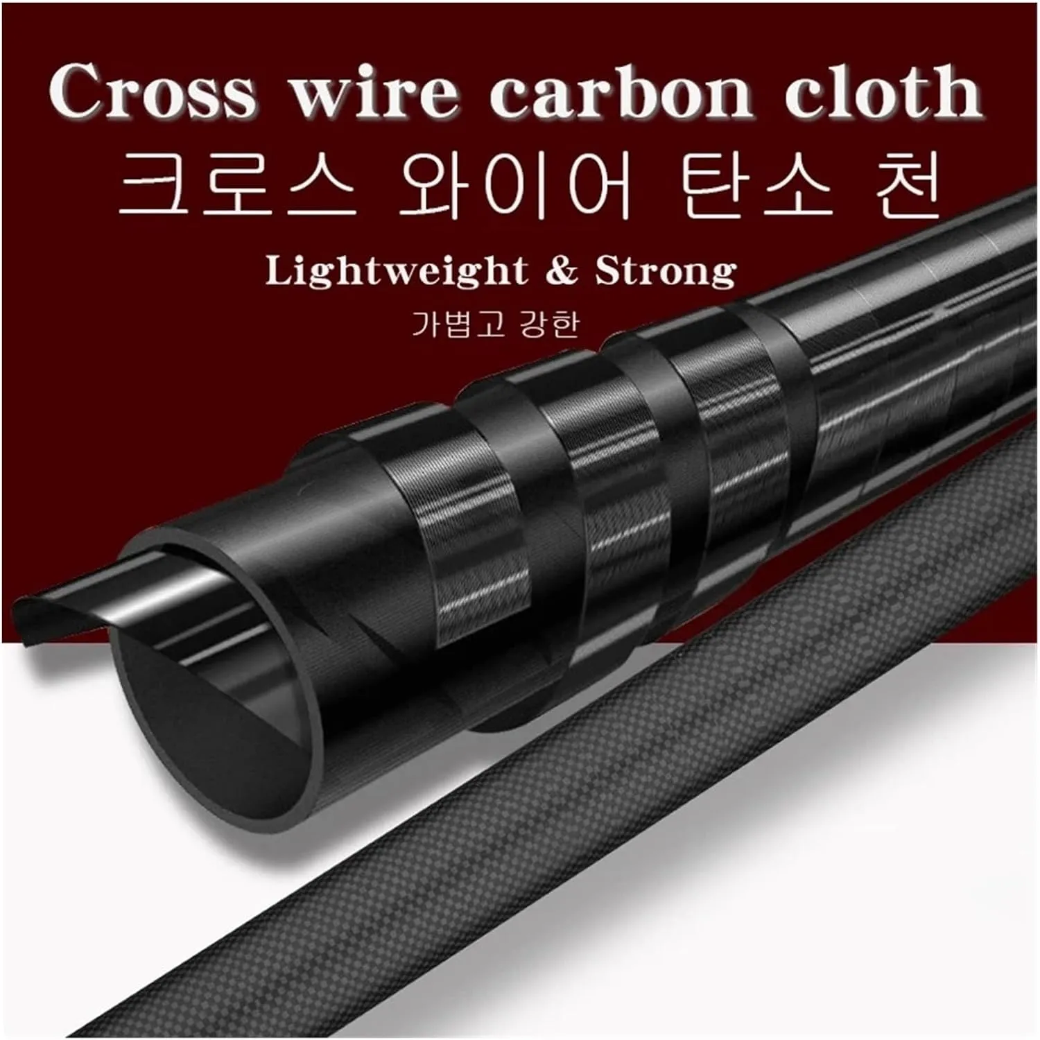Carbon Fiber Tarp Pole Telescopic Tarp Poles Telescope Lightweight Camping Poles Carbon Ultralight 2.4m Tent Pole Adjustable(2.1 Meters)
