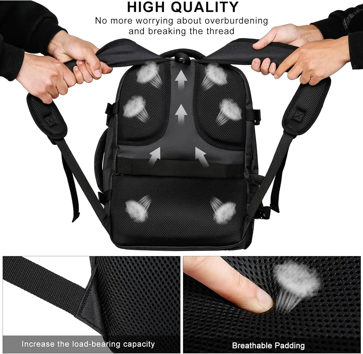 Carry On Backpack, Travel Backpack for Men Women, Personal Item Travel Bag with USB Charger, Flight-approved Laptop Backpack for Traveling, Black