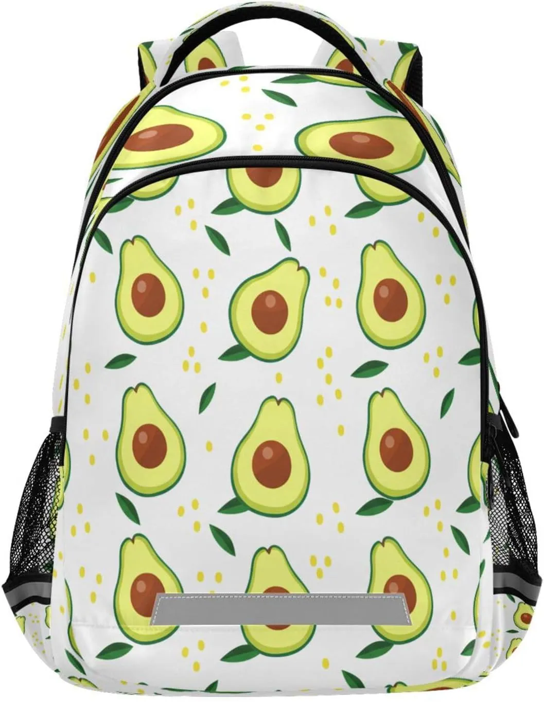 Cartoon Avocado Design Waterproof Backpack - Casual Outdoor Sports Daypack with Ergonomic Shoulder Straps#435