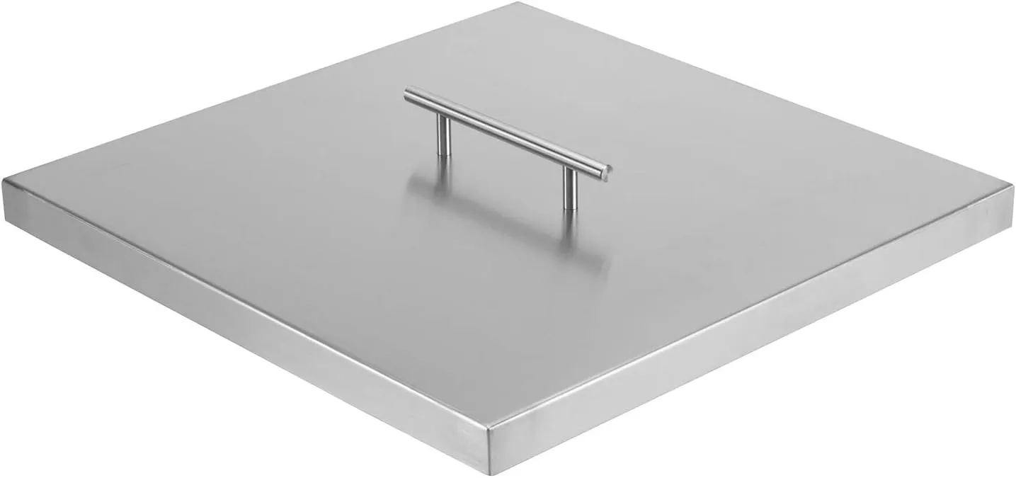 Celestial Fire Pit Cover for 12” Square Burner Pan (15" Actual Size), Stainless Steel