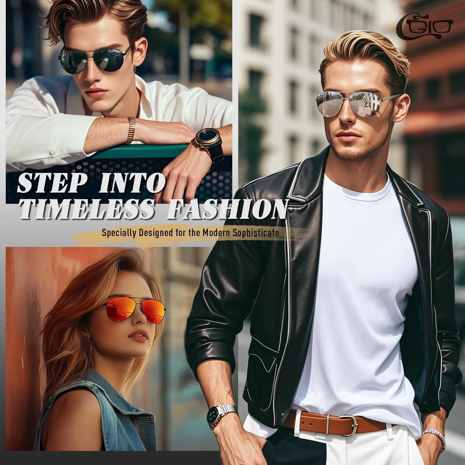 CGID Premium Al-Mg Alloy Pilot Polarized Sunglasses UV400, Spring Hinges Sun Glasses for Men Women