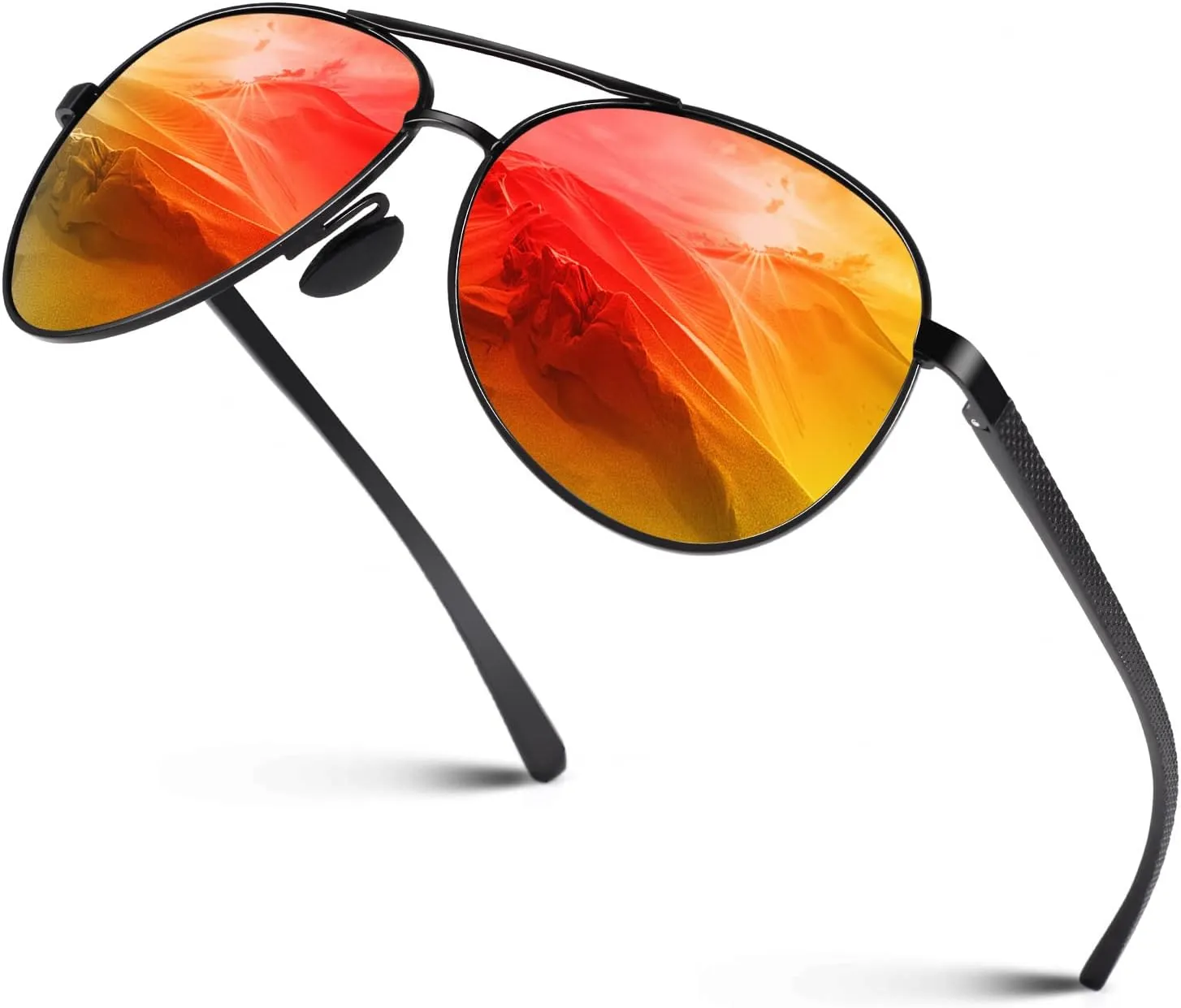 CGID Premium Al-Mg Alloy Pilot Polarized Sunglasses UV400, Spring Hinges Sun Glasses for Men Women