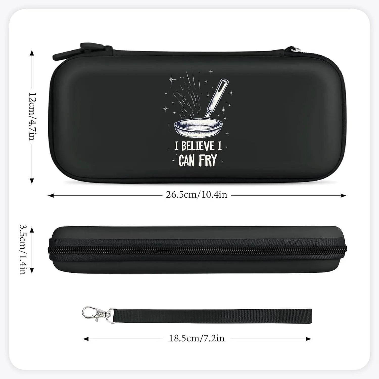 Chef I Believe I Can Fry Compatible with Switch Carrying Case Hard Travel Game Bag Pouch with 15 Games Accessories