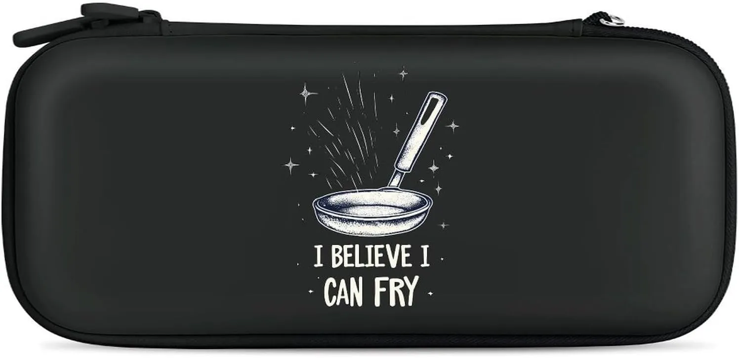 Chef I Believe I Can Fry Compatible with Switch Carrying Case Hard Travel Game Bag Pouch with 15 Games Accessories