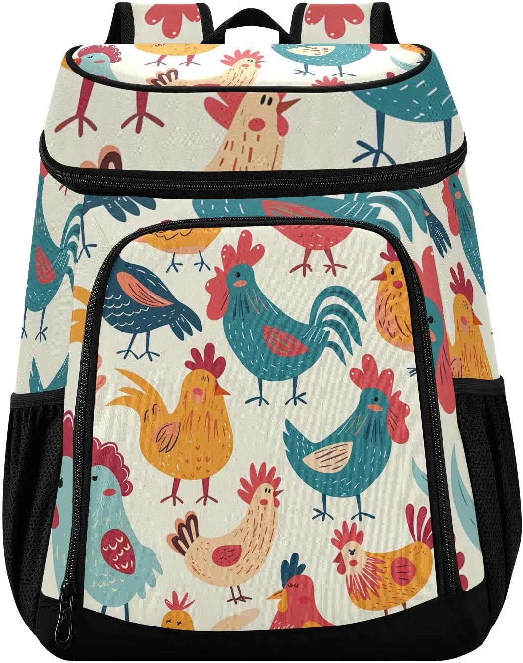 Chicken Farm Animals Cooler Backpack Cooler Insulated Leak Proof Lunch Backpack 36 Cans Waterproof Soft for Men Women Picnic Hiking Camping Beach