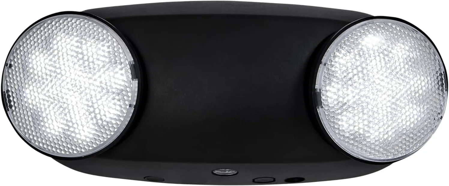 CM MZY Emergency Lights with Battery Backup,Commercial Emergency Light,Two Adjustable LED Light Head Emergency Lighting Fixtures with Black Housing,120-277V AC, UL Certified,6PCS