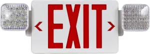 CM MZY Red Exit Sign With Emergency Light, Two Adjustable Square Head, Battery Backup, US Standards, UL Certified, Combo for Business, AC 120/277V, 1 Pack