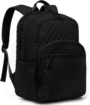 College Laptop Backpack, Travel Backpack for Women, Quilted Casual Daypack, Waterproof Bookbag for 15.6 Inch Laptop