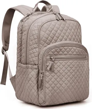 College Laptop Backpack, Travel Backpack for Women, Quilted Casual Daypack, Waterproof Bookbag for 15.6 Inch Laptop