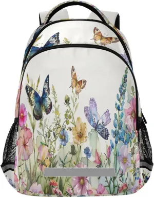 Colorful Herbs and Flowers Design Waterproof Backpack - Casual Outdoor Sports Daypack with Ergonomic Shoulder Straps#393
