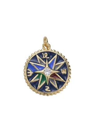 Colorful Ornate Compass Charm