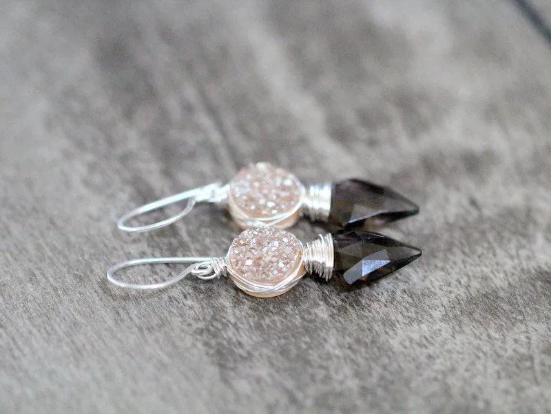 Compass Earrings - Smoky