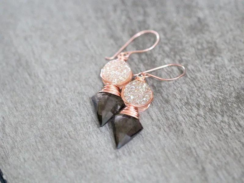 Compass Earrings - Smoky