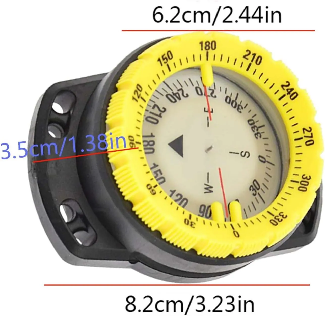 Compass Navigation,Compasses, Dive Compass Surfing Luminous Underwater 50m Wrist Compass Night Vision Waterproof Navigation Compass with Bungee