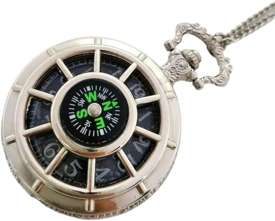 Compass Pocket Watch Pocket Watch Necklace Pendant Watch Outdoor Sports Necessities