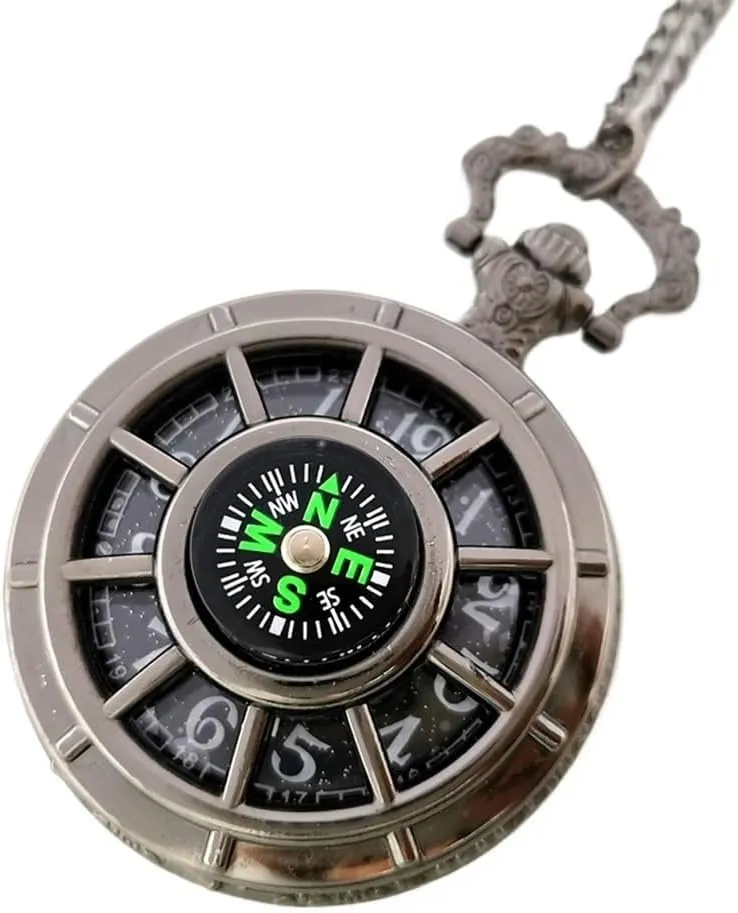 Compass Pocket Watch Pocket Watch Necklace Pendant Watch Outdoor Sports Necessities