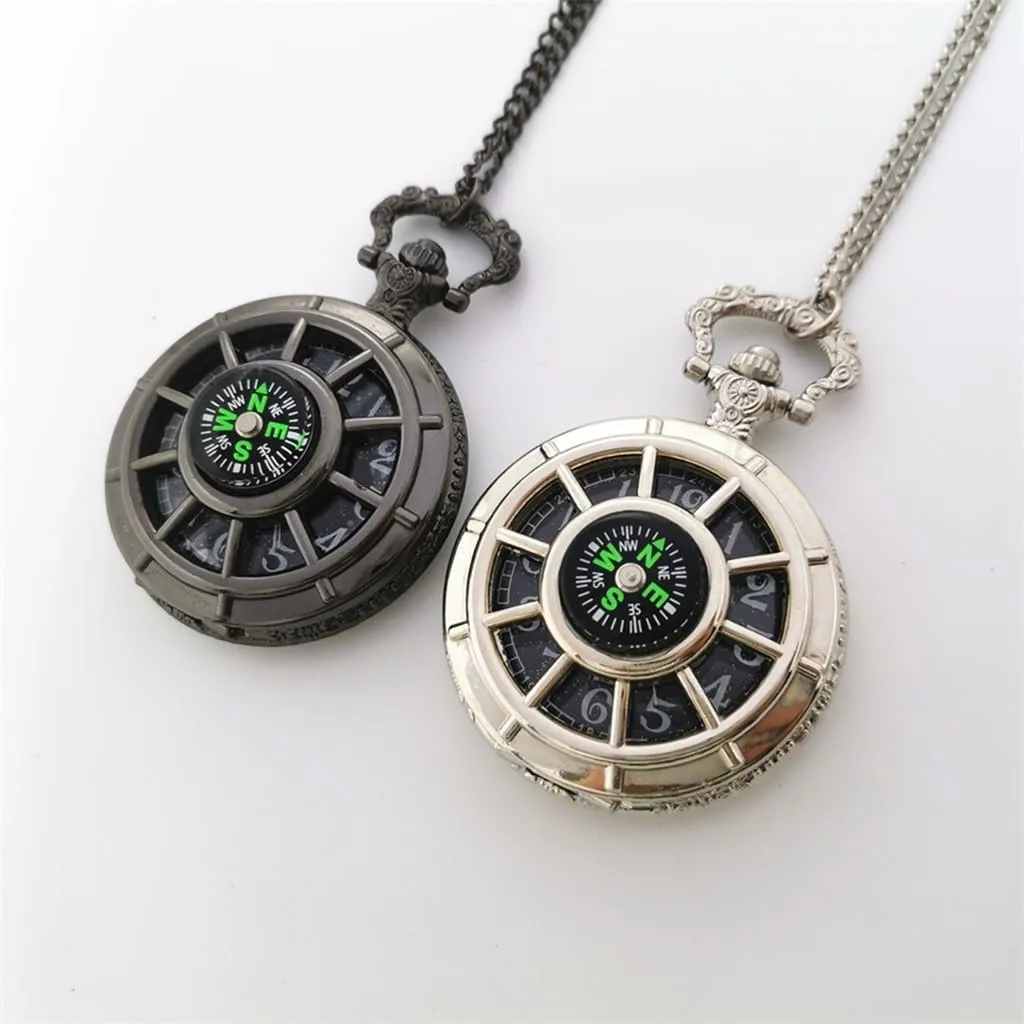 Compass Pocket Watch Pocket Watch Necklace Pendant Watch Outdoor Sports Necessities