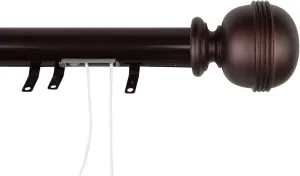 Contemporary Home Living 55.5" Cocoa Brown Decorative Adjustable Traverse Rod with Sliders