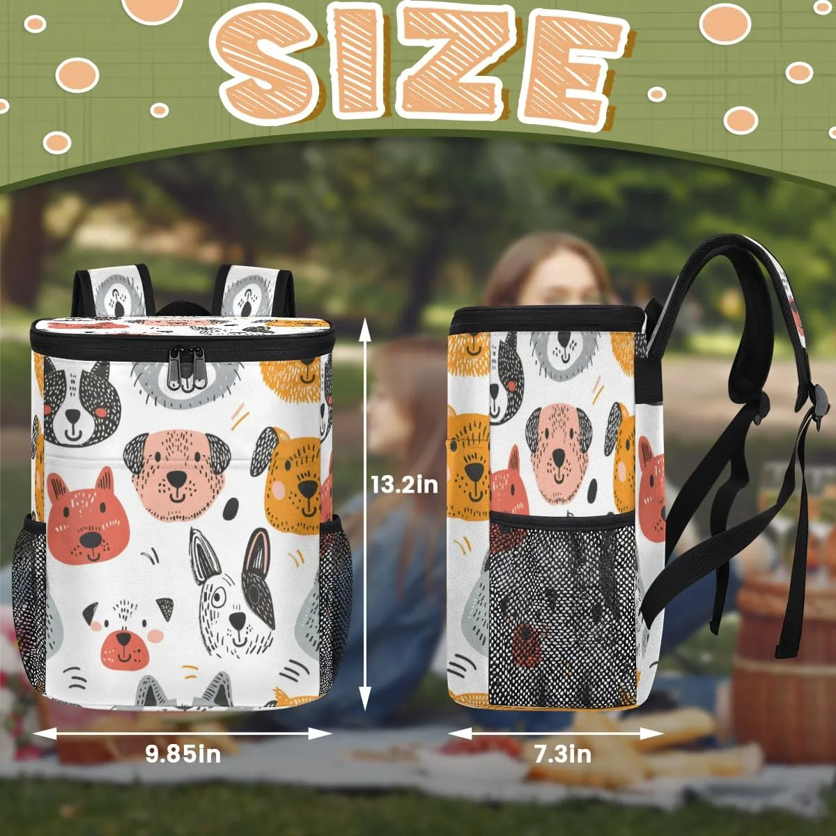 Cooler Backpack Insulated Cute Dinosaur Theme Lightweight Travel Cooler Lunch Backpack Drink Beverage Beer Bag
