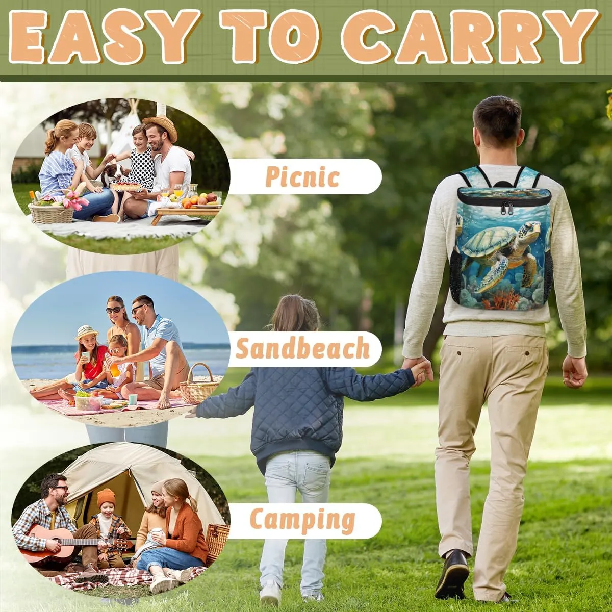 Cooler Backpack Insulated Leakproof Backpack Lightweight Ice Coolers Waterproof Cooler Bag Lunch Backpack for Camping Hiking Picnic for Men Women