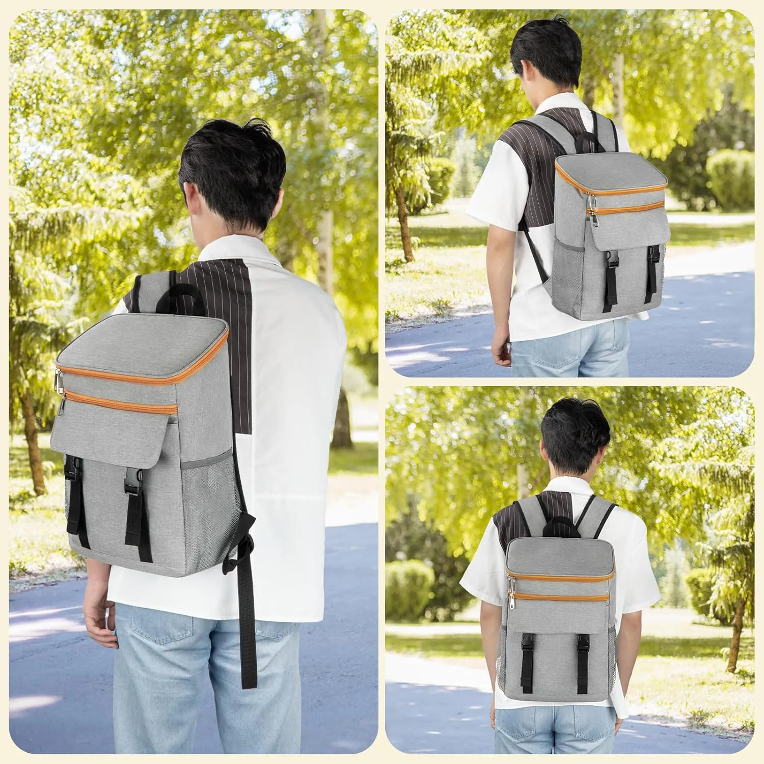 Cooler Backpack Soft Insulated Leak Proof 30/40/50/54 Cans Insulated Backpack Cooler Portable Picnic Camping Beach Hiking BBQ Lunch Backpack for Men and Women