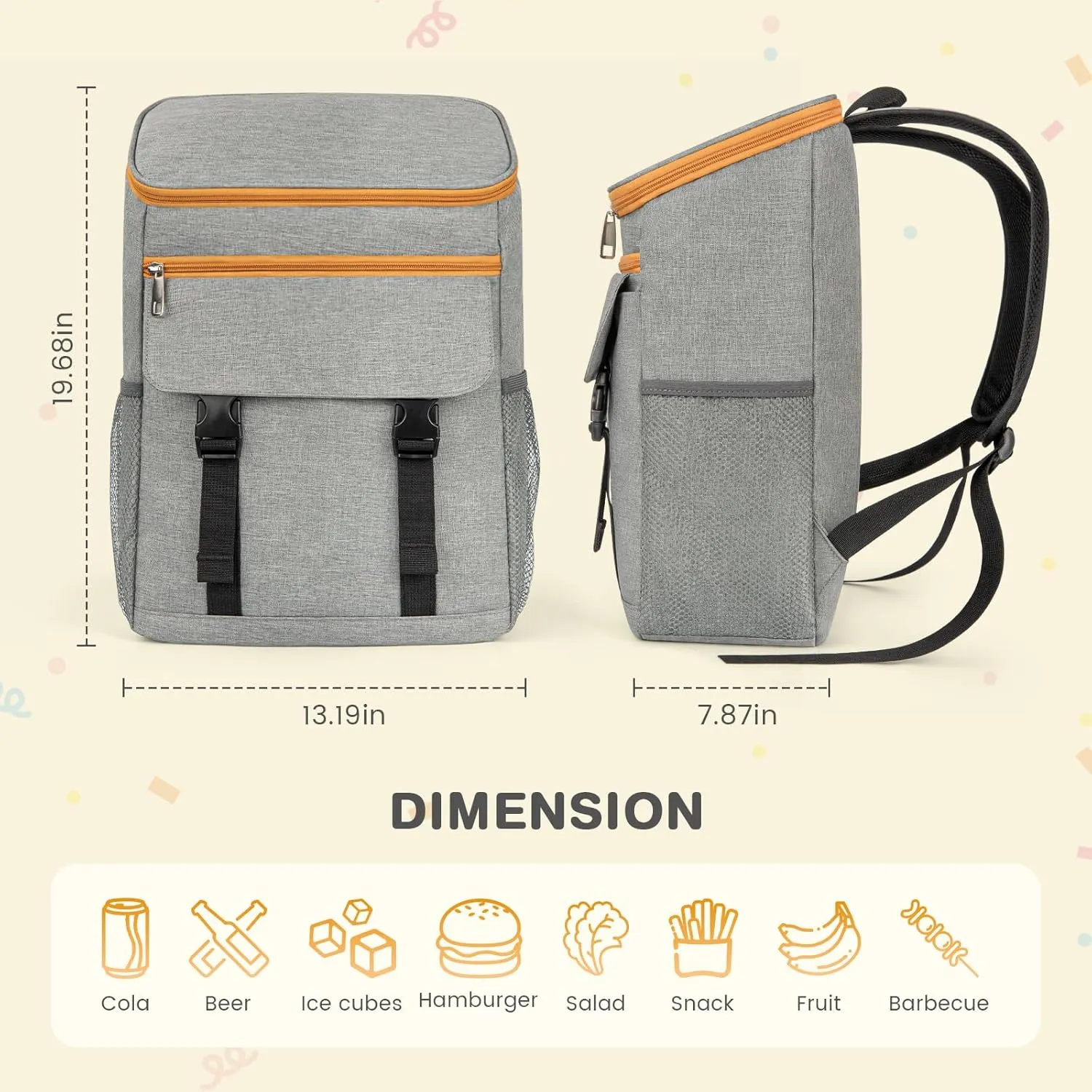 Cooler Backpack Soft Insulated Leak Proof 30/40/50/54 Cans Insulated Backpack Cooler Portable Picnic Camping Beach Hiking BBQ Lunch Backpack for Men and Women