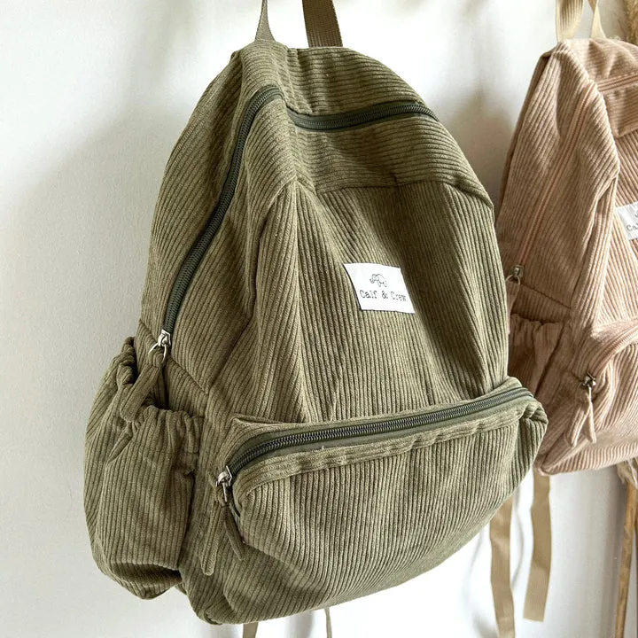 Corduroy Junior Backpack | Khaki